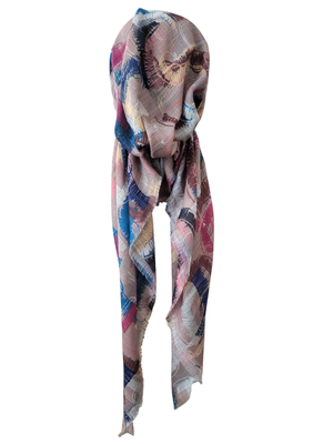 Tan n&#39; more multicolored - soft fringes pretied tichel