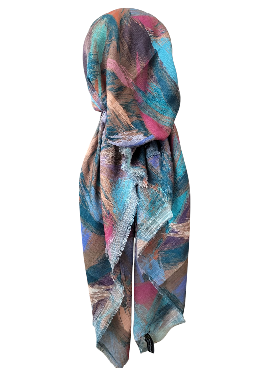 Olive n&#39; more multicolored - soft fringes pretied tichel
