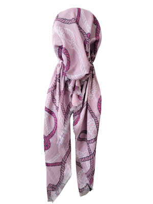Dusty pink ropes patterns - soft fringes pretied tichel