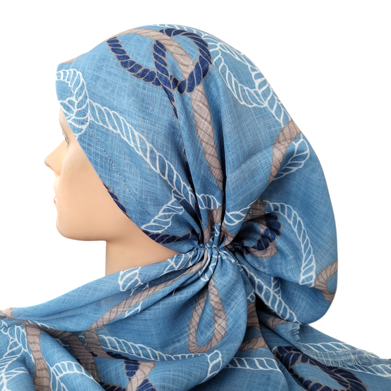 Denim ropes patterns - soft fringes pretied tichel