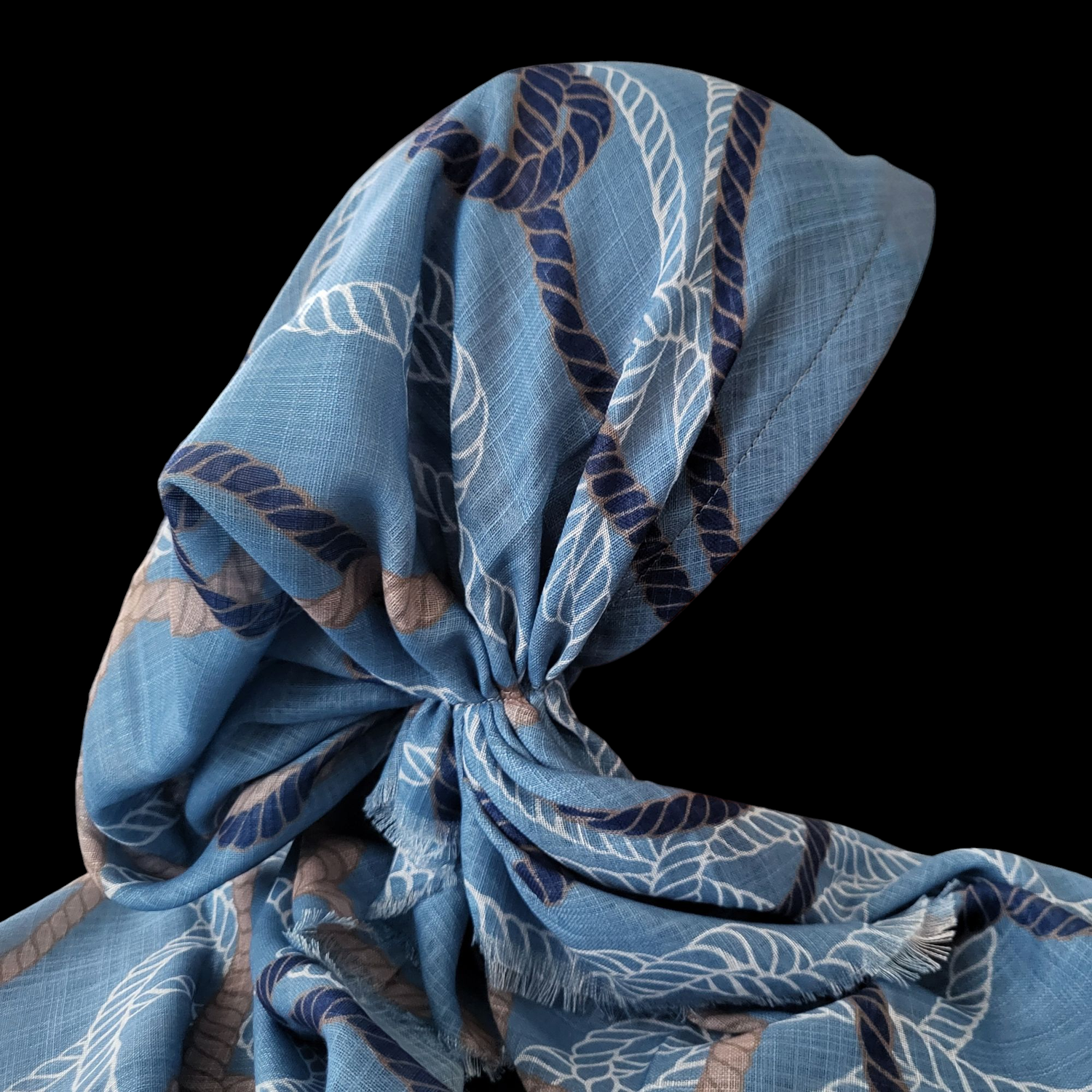 Denim ropes patterns - soft fringes pretied tichel