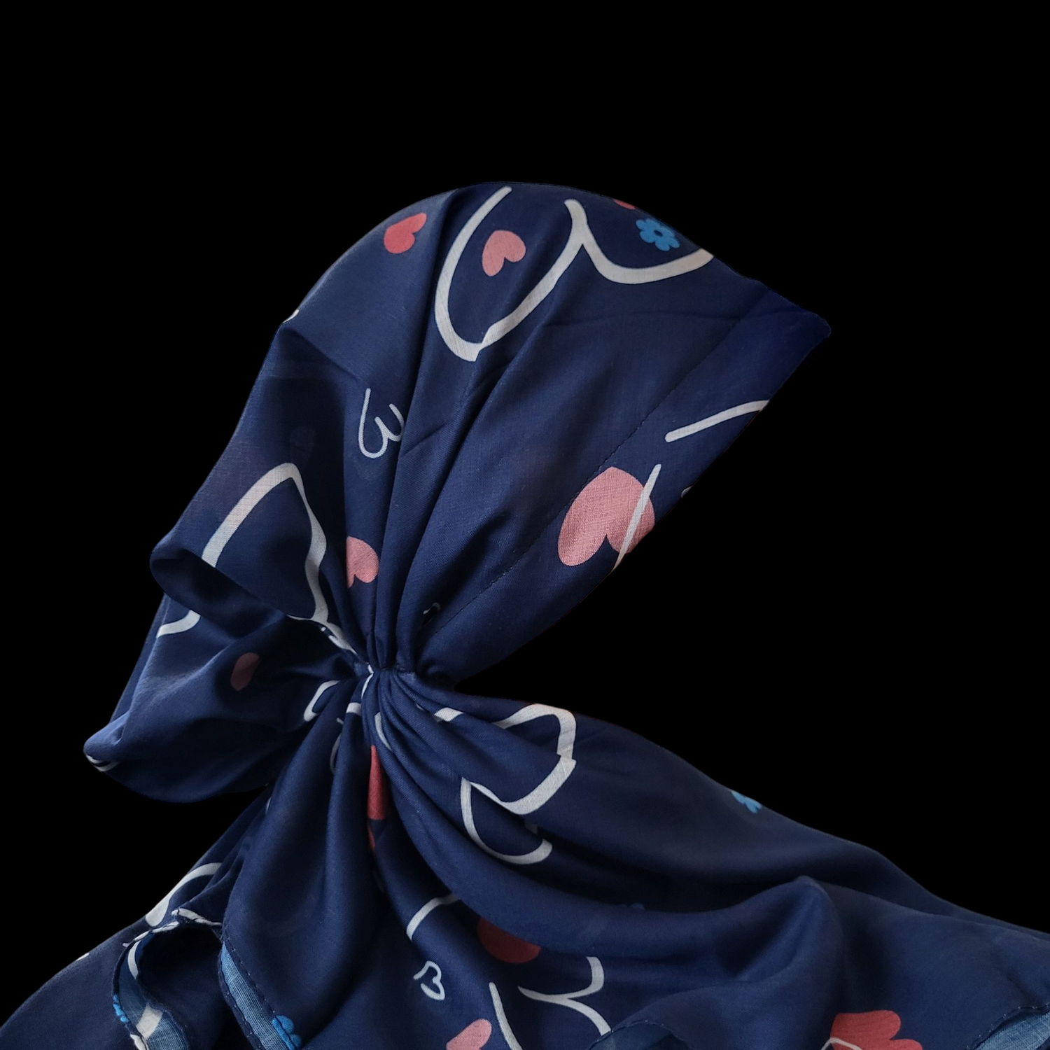 Blue hearts  - Turkish pretied tichel (BBS)