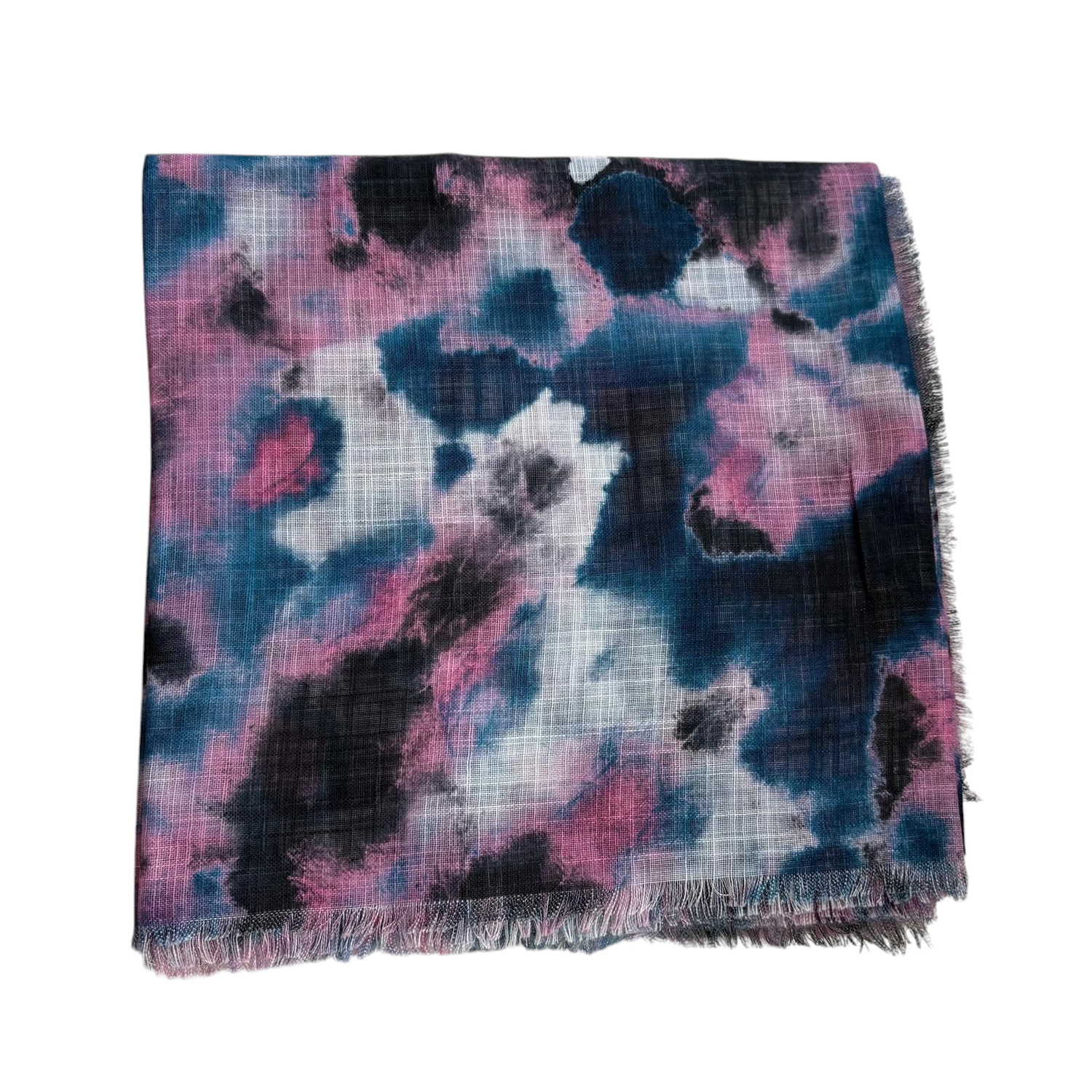 Tie dyed pink/white -  soft fringed tichel