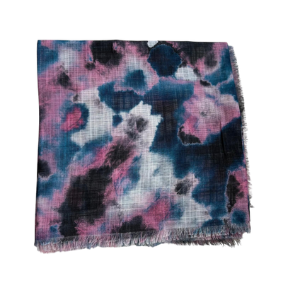 Tie dyed pink/white -  soft fringed tichel
