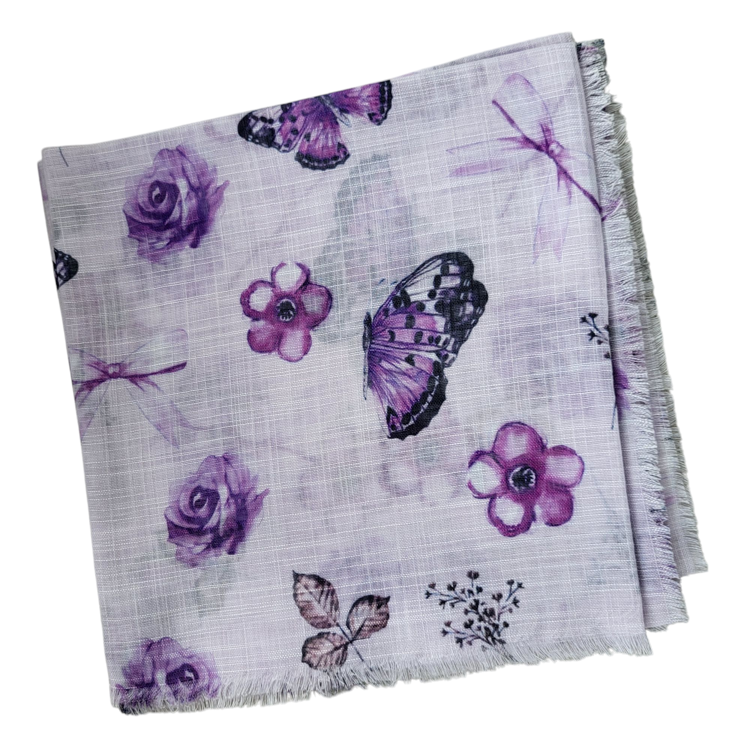 Lavender - butterflies n&#39; more - soft fringed tichel