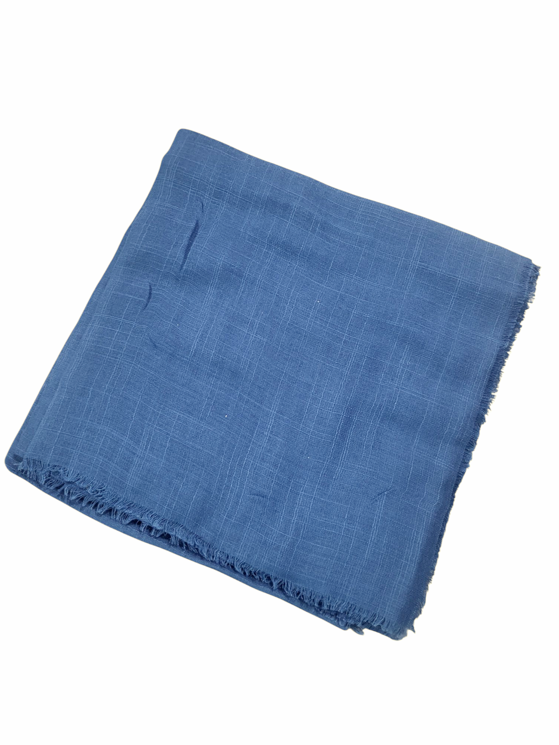 Solid soft fringed tichel - denim blue