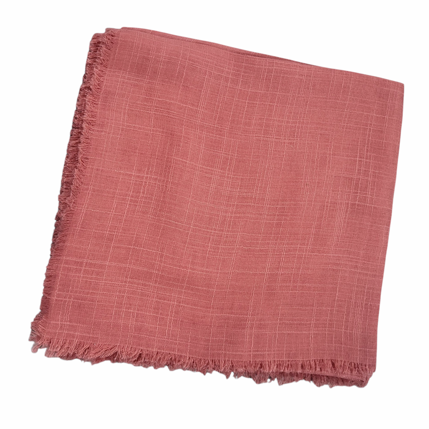 Solid soft fringed tichel - coral salmon