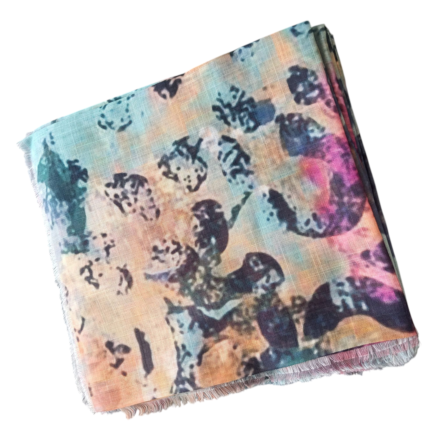 Mint - Spring colors soft fringes tichel