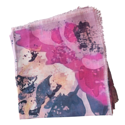Pink - Spring colors soft fringes tichel