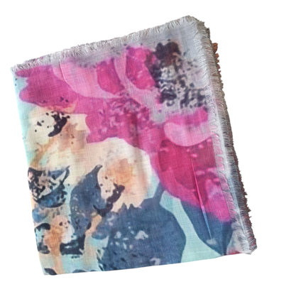 Mint - Spring colors soft fringes tichel