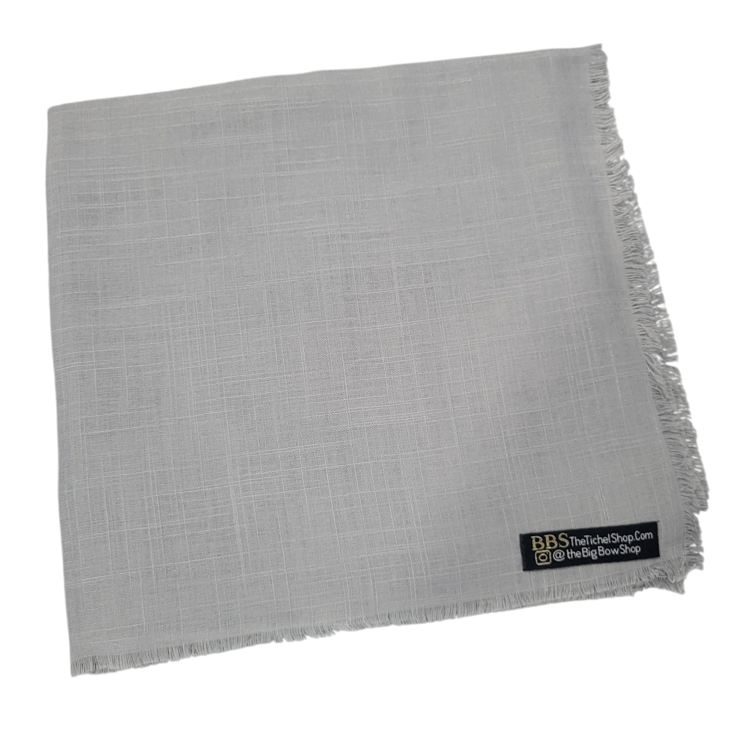 Solid soft fringed tichel - light  gray