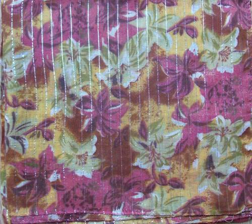 Maroon and green flowers tichel