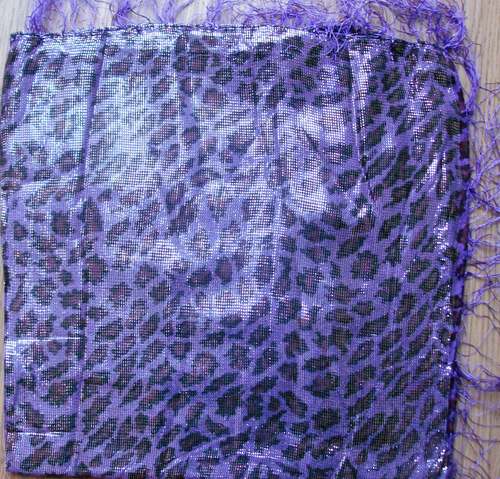 Purple shimmering animal print tichel