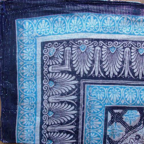 Blue squiggles tichel