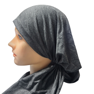 Dark gray/super thin cotton - pre tied tichel (long tails)