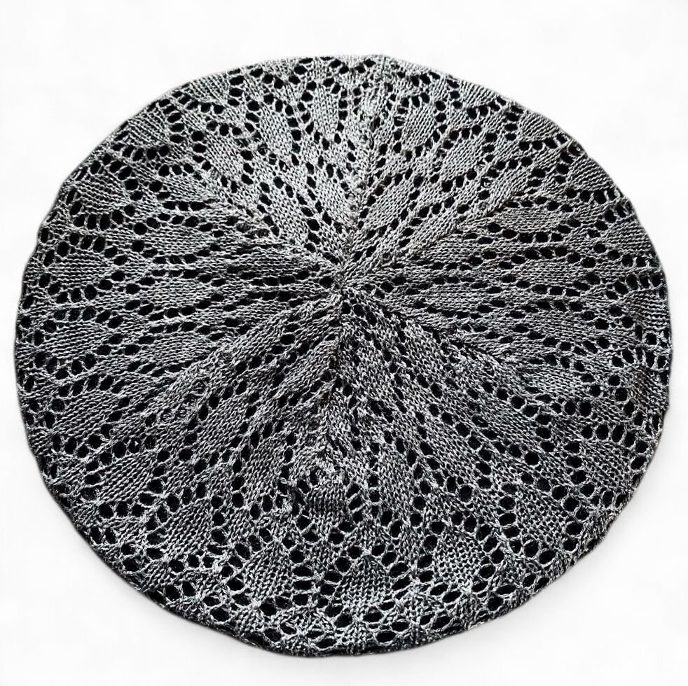 Dark gray Lined Beret Snood w/pull tab 