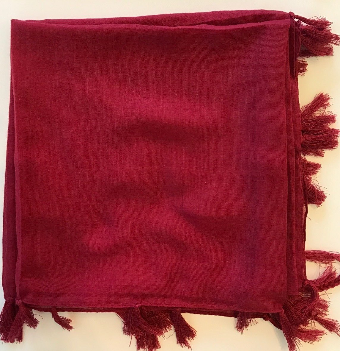 Deep dark red solid Turkish Tichel