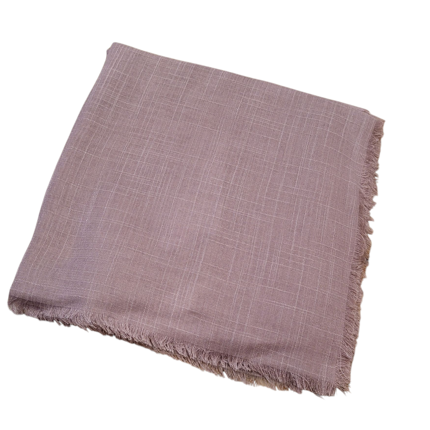 Solid soft fringed tichel - mauve/blush 