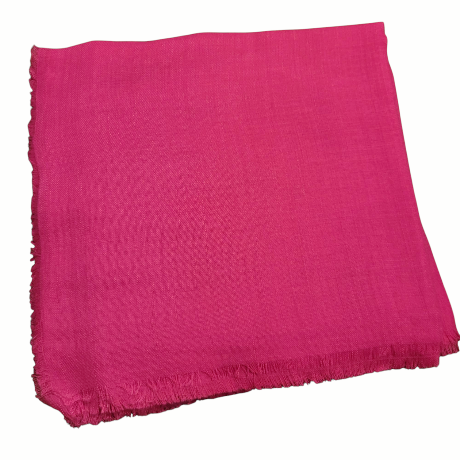Solid soft fringed tichel - fuchsia pink