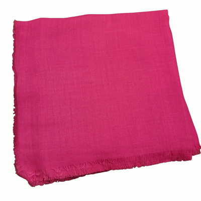 Solid soft fringed tichel - fuchsia pink