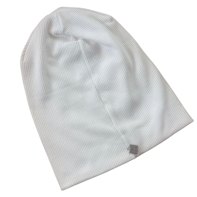 White waffle cotton beanie