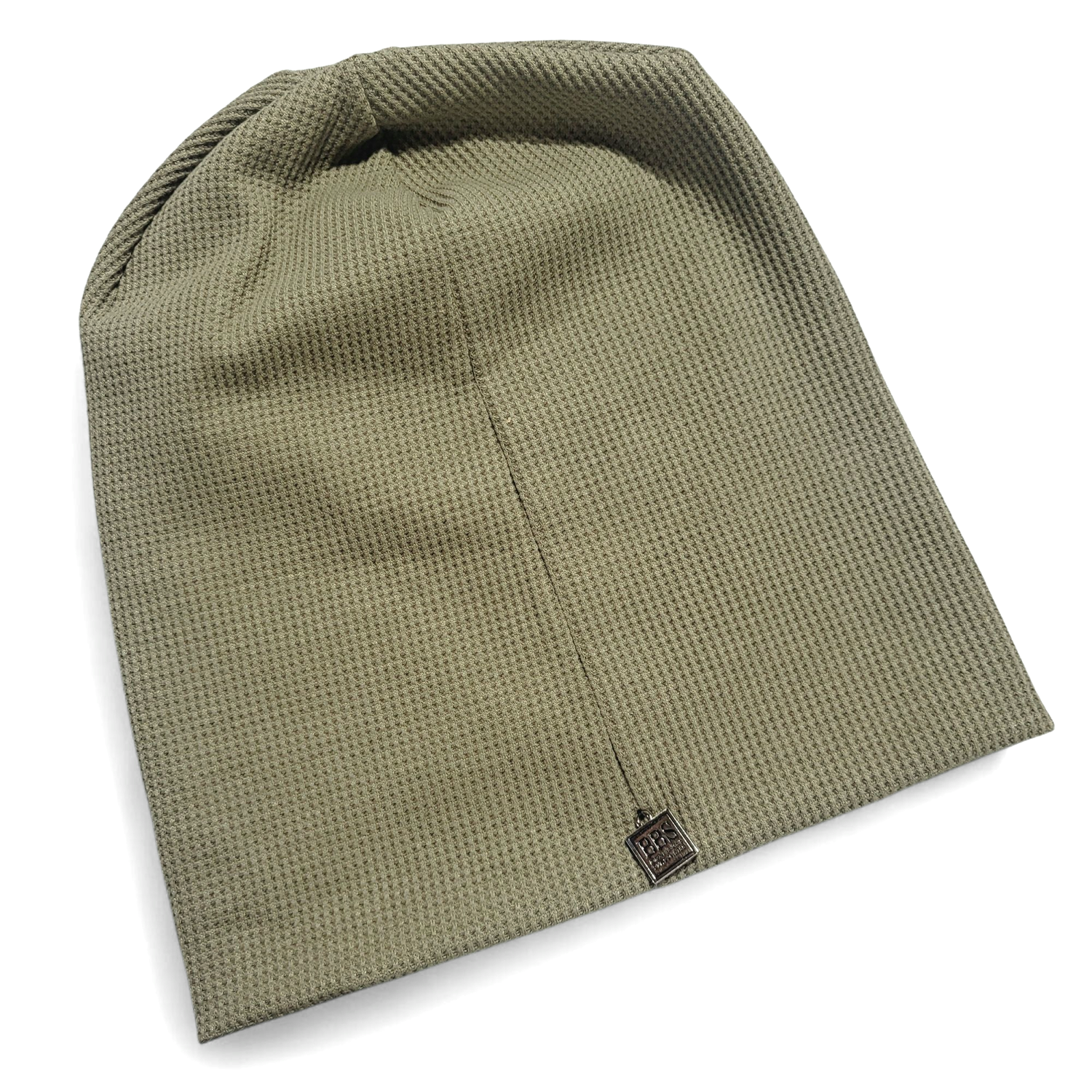 Olive waffle cotton beanie