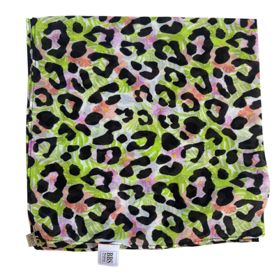 Green leopard - small square tichel bandana