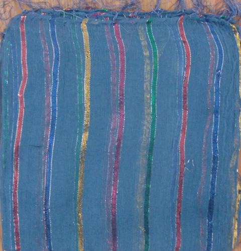 Pale blue basic tichel with thick stripes