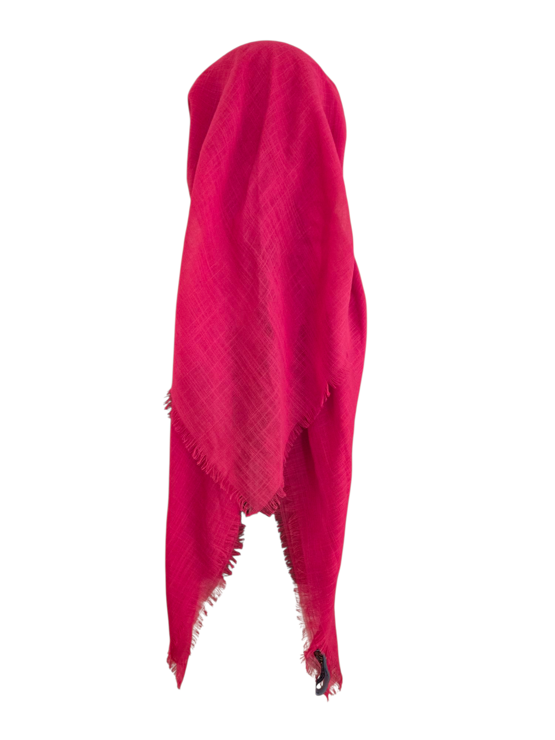 Deep reddish coral - long kerchief back - soft fringes pretied tichel (BBS) w/band sewn in