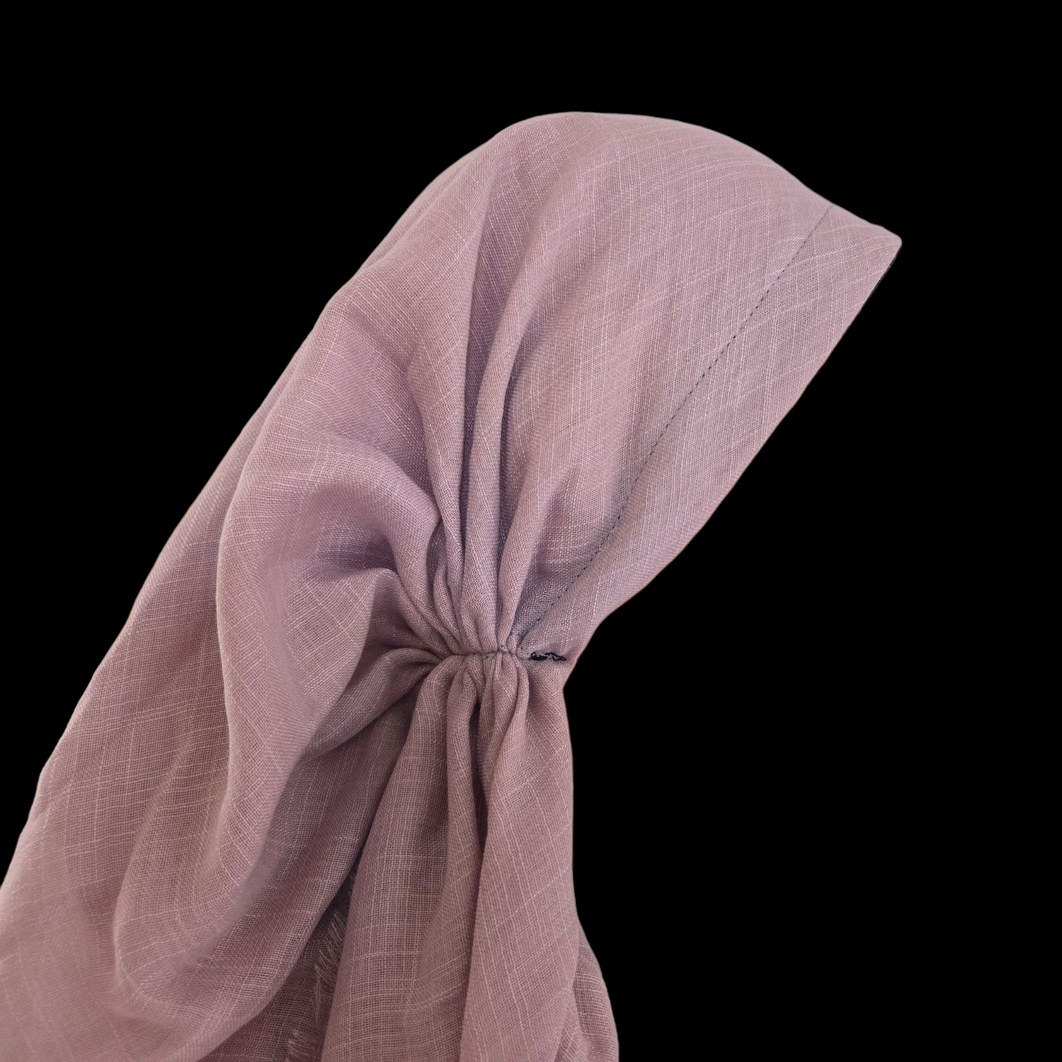 Mauve/blush - long kerchief back - soft fringes pretied tichel (BBS) w/band sewn in