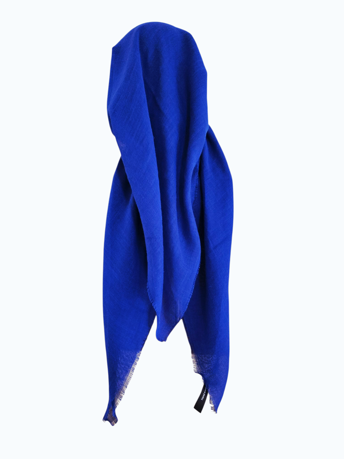 Royal blue - long kerchief back - soft fringes pretied tichel (BBS) w/band sewn in