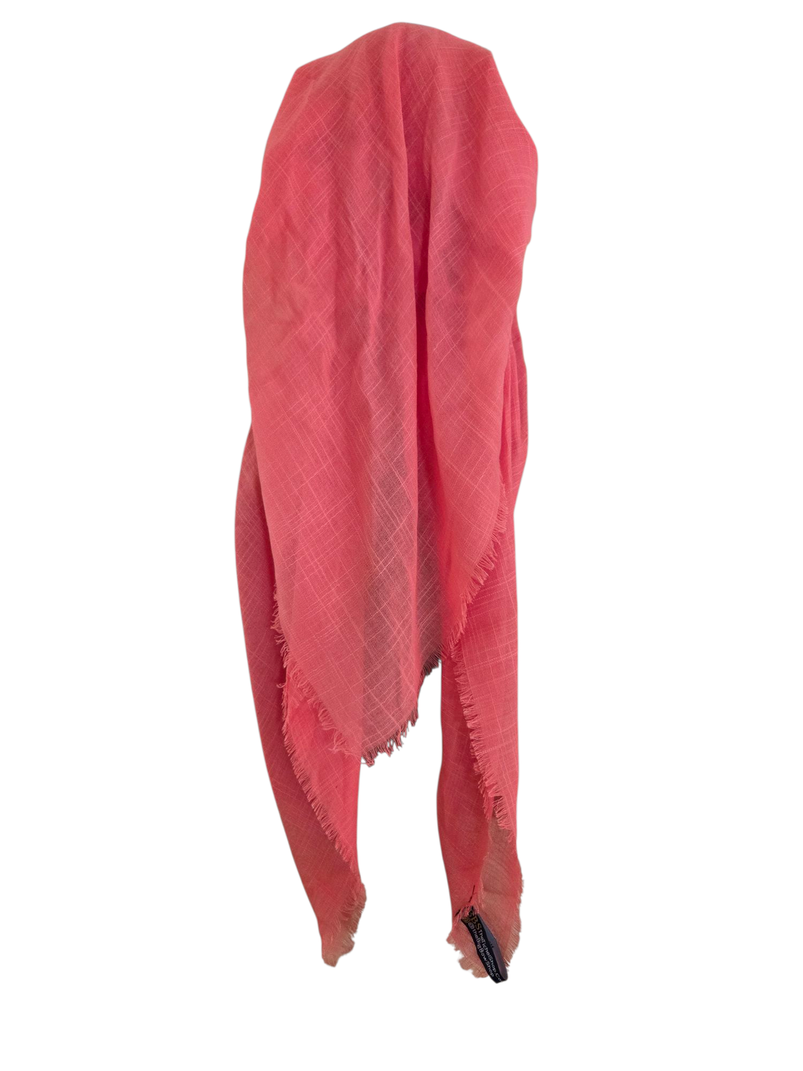 Light coral - long kerchief back - soft fringes pretied tichel (BBS) w/band sewn in