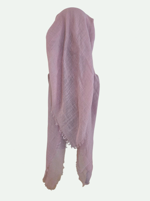 Mauve/blush - long kerchief back - soft fringes pretied tichel (BBS) w/band sewn in