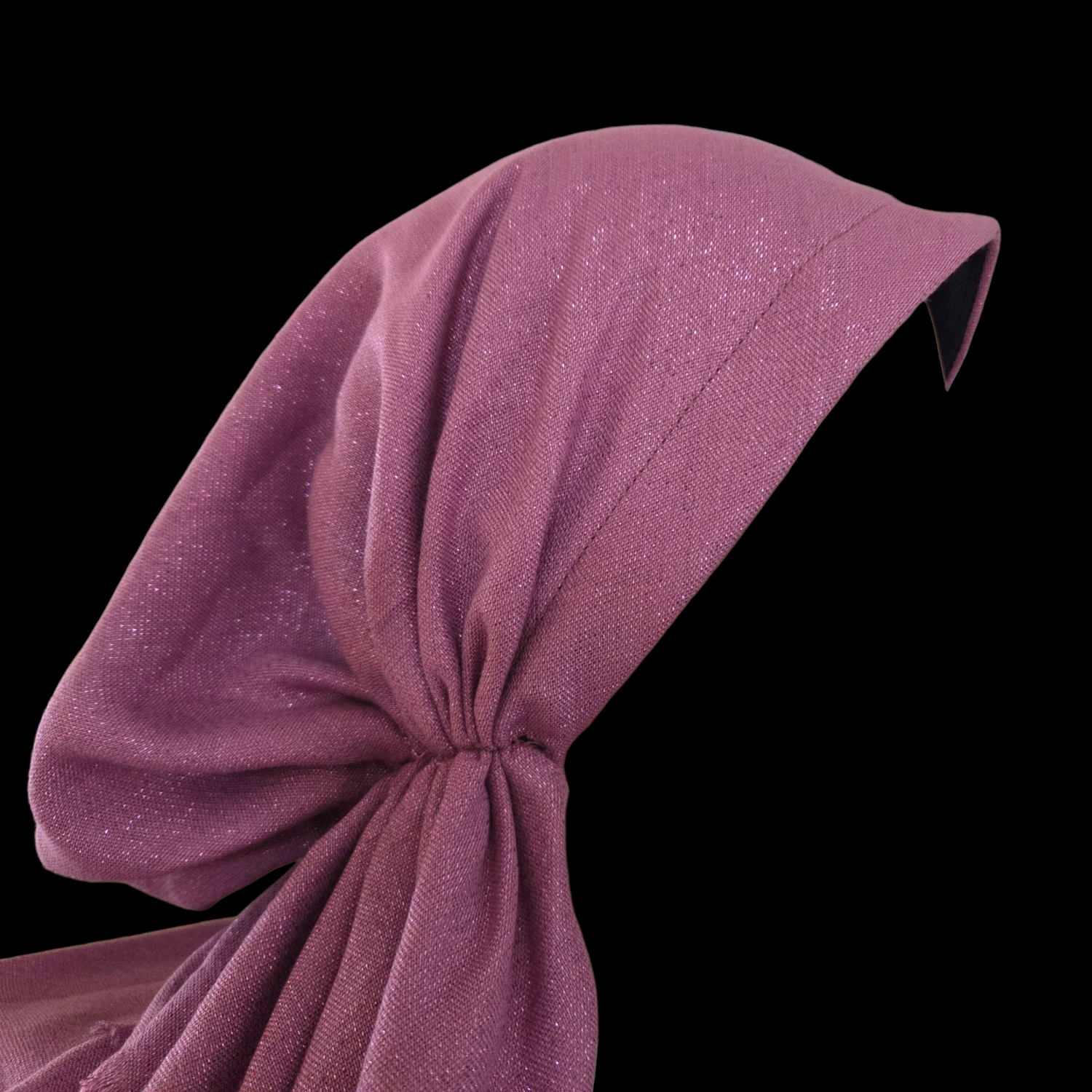 Dull light berry shimmer  - soft fringes pretied tichel