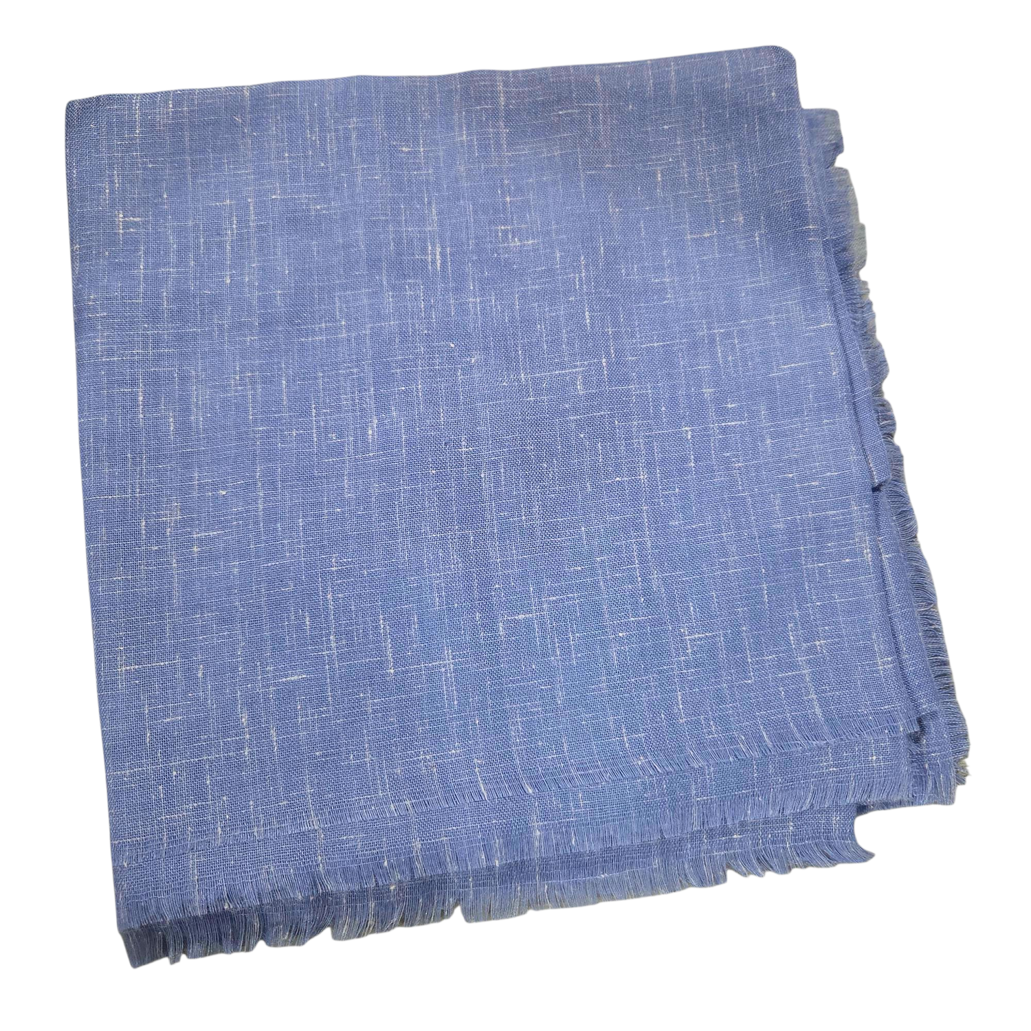 Solid heathered soft fringed tichel - light denim