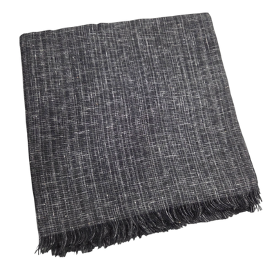 Solid heathered soft fringed tichel - black