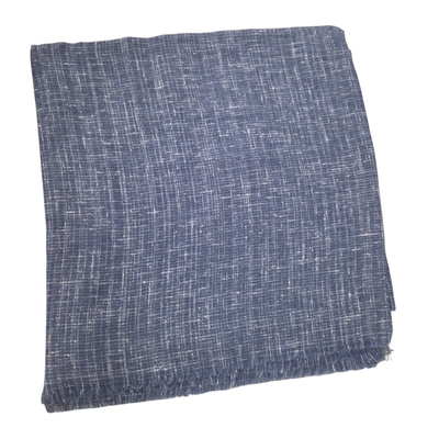 Solid heathered soft fringed tichel - dark denim