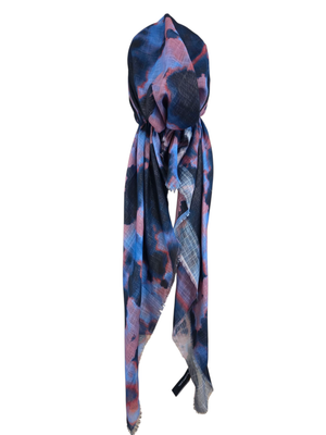Mulberry colorfully patterned - soft fringes pretied tichel