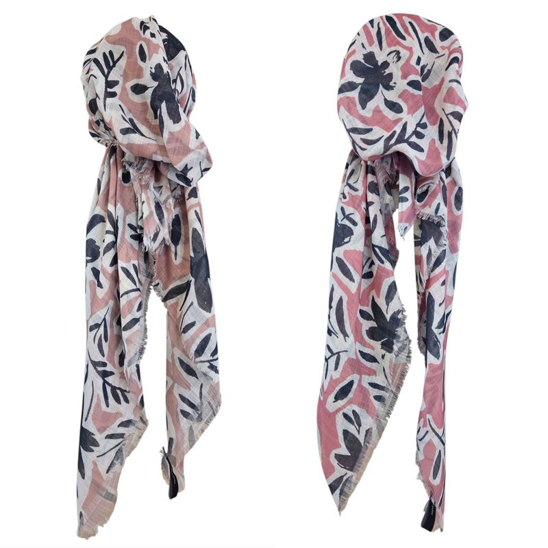 Leaves patterned - soft fringes pretied tichels