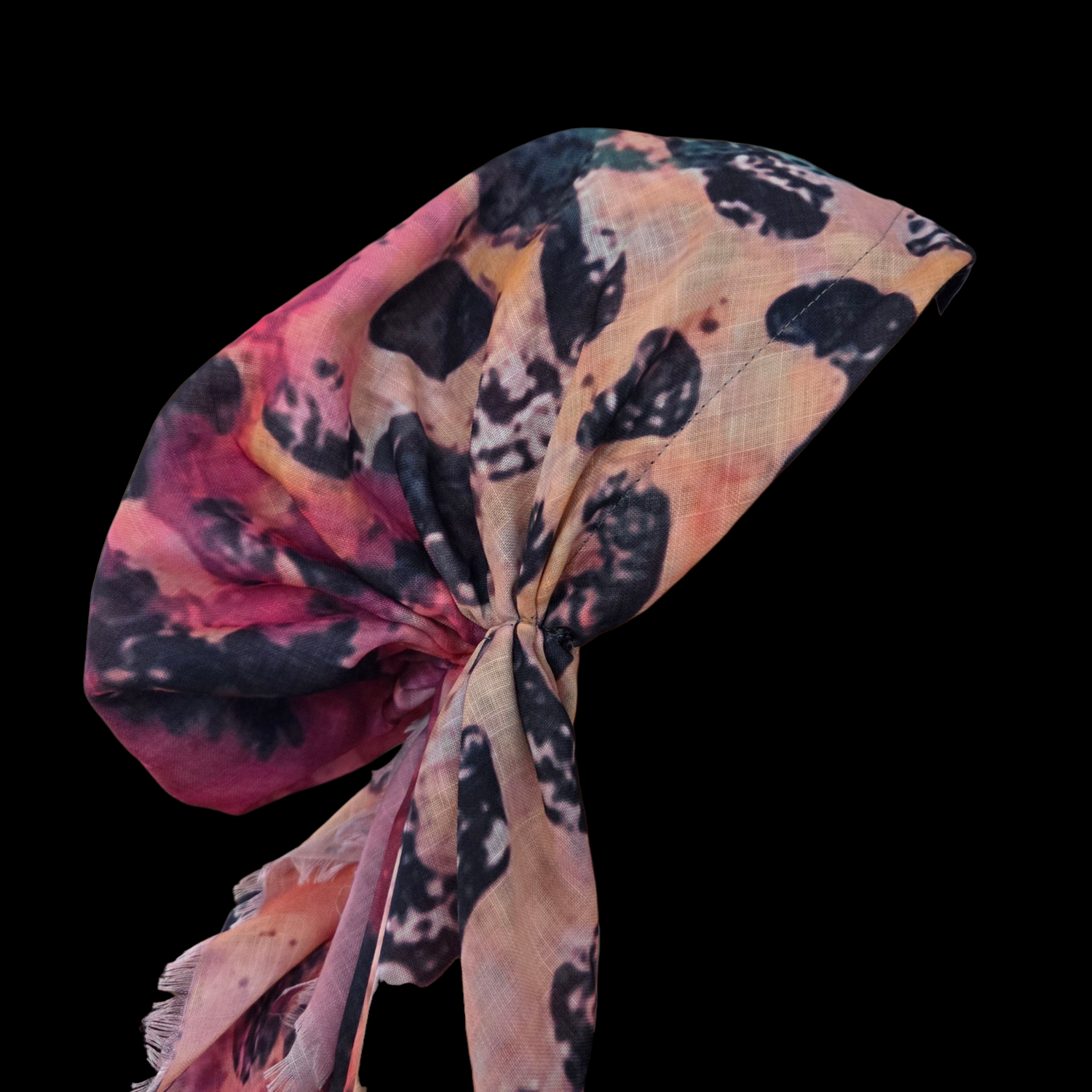 Pink - Summer colorful - soft fringes pretied tichel