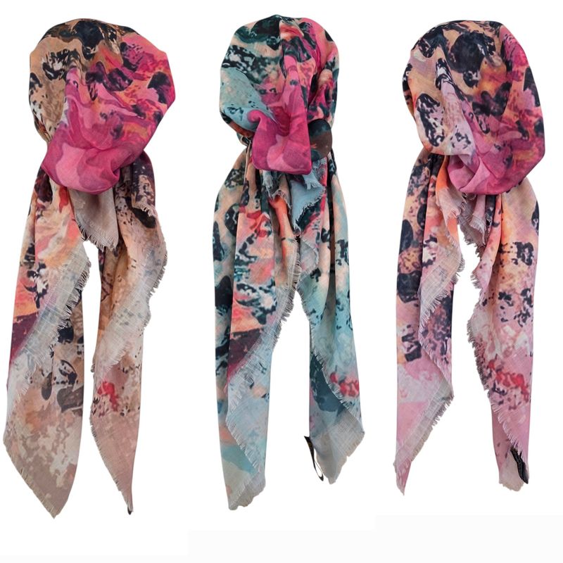Summer colorful - soft fringes pretied tichels