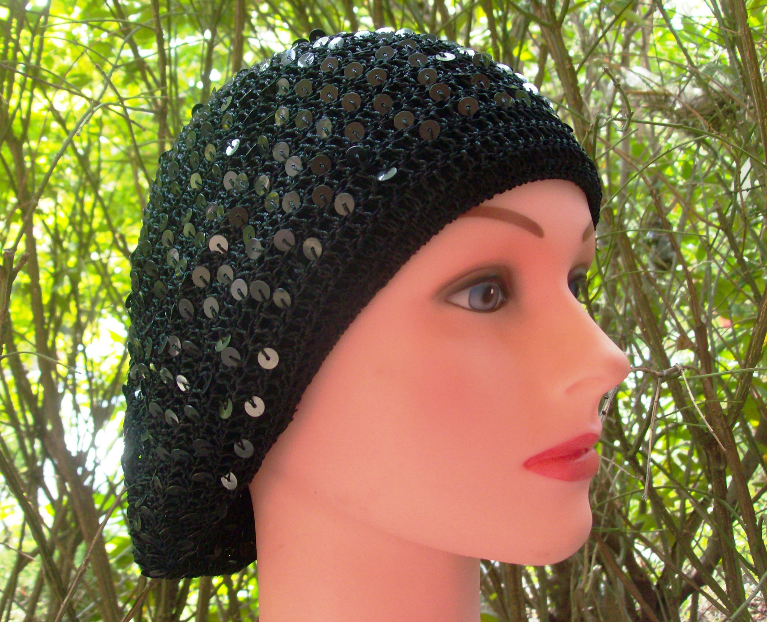 black sequined snood