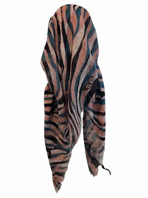 Denim/black - long kerchief back - soft fringes pretied tichel (BBS) w/band sewn in