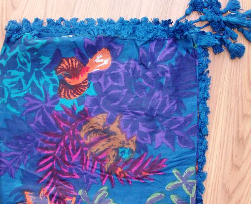 Blue extra fancy tichel