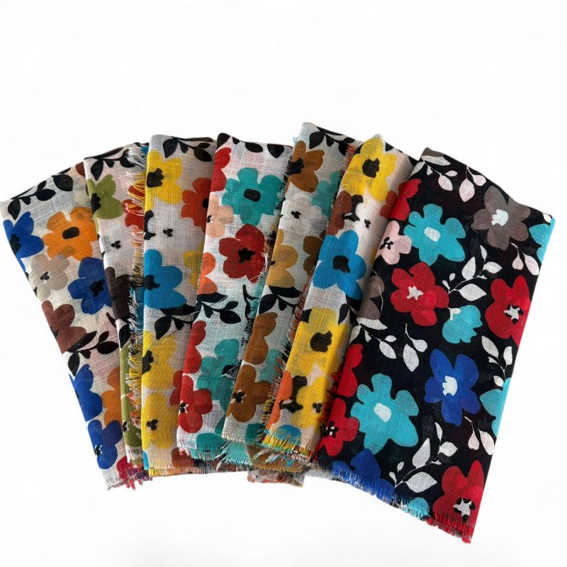 Soft fringes - seasonal colored floral tichels