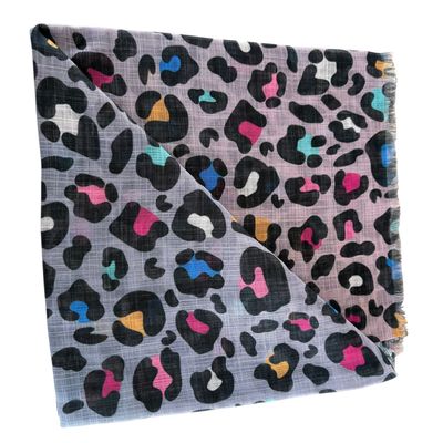 Lavender - shaded leopard patterned -  soft fringed tichel