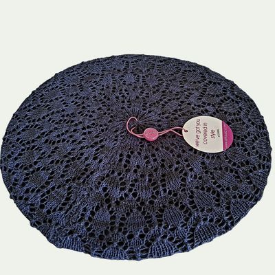 Black/navy  Lined Beret Snood