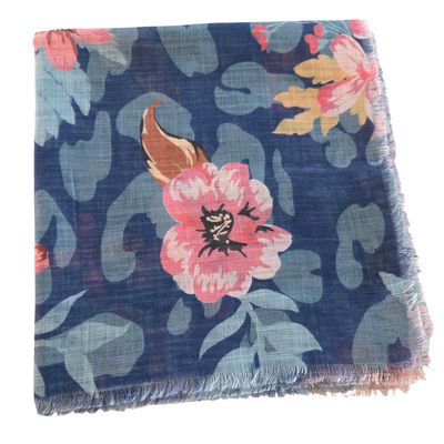 Denim pretty &amp; colorful -  soft fringed tichel