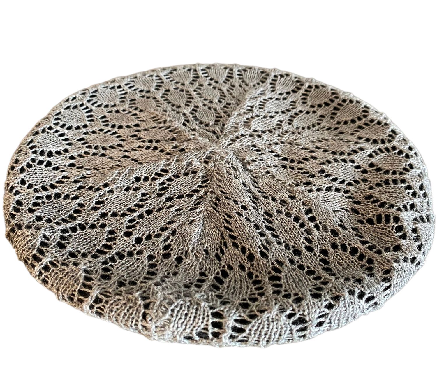 Light gray Lined Beret Snood (without adjustable pull tab)