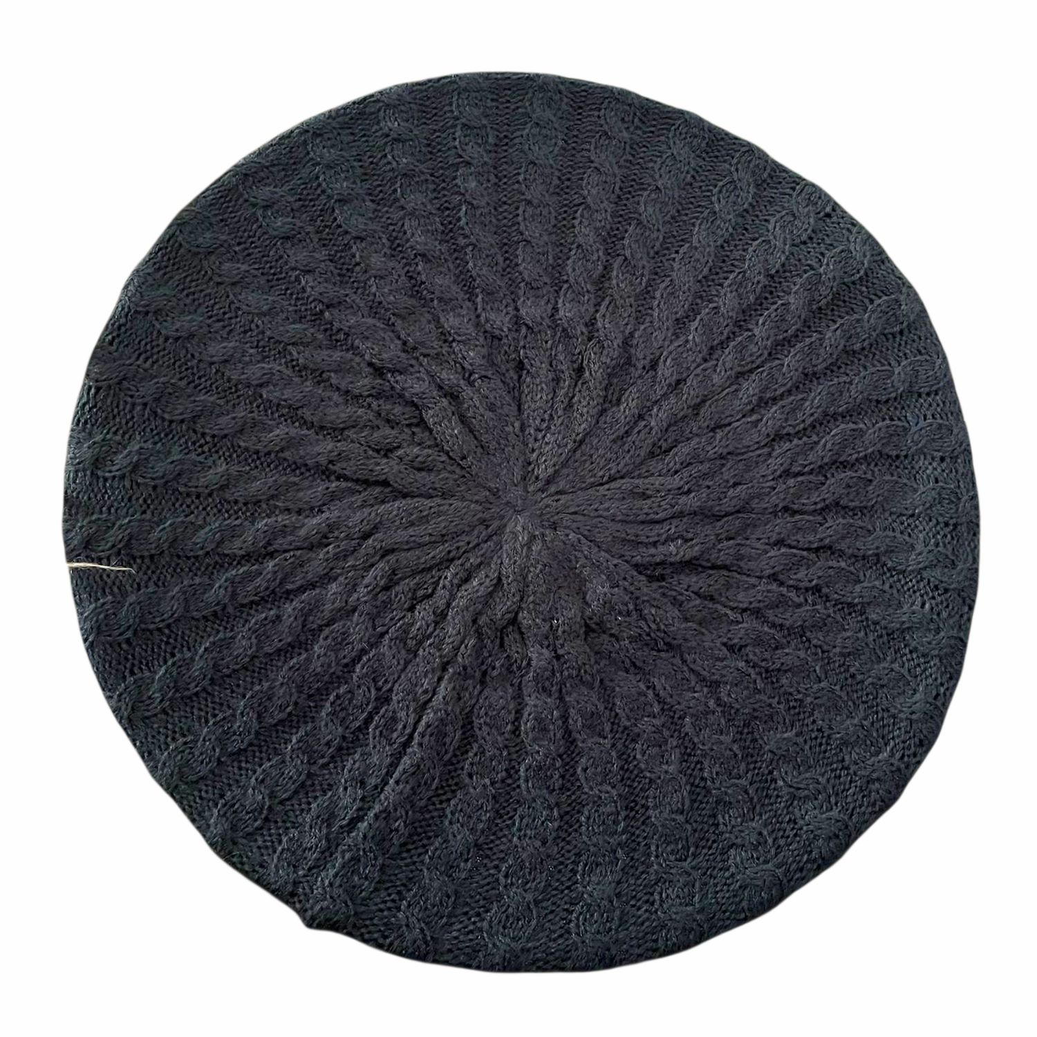 Navy cable snood/beret